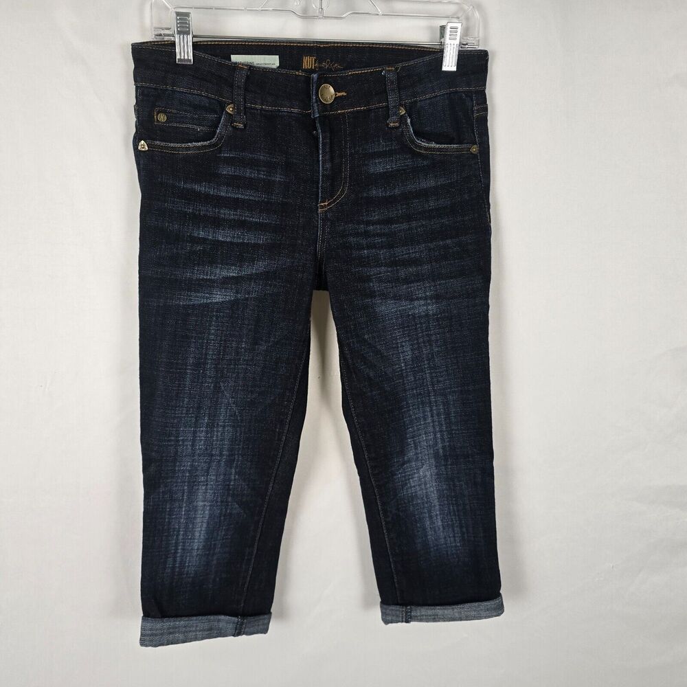 Kut From The Kloth Capri Women's 4 Blue Dark Wash Catherine Ankle Straight Leg